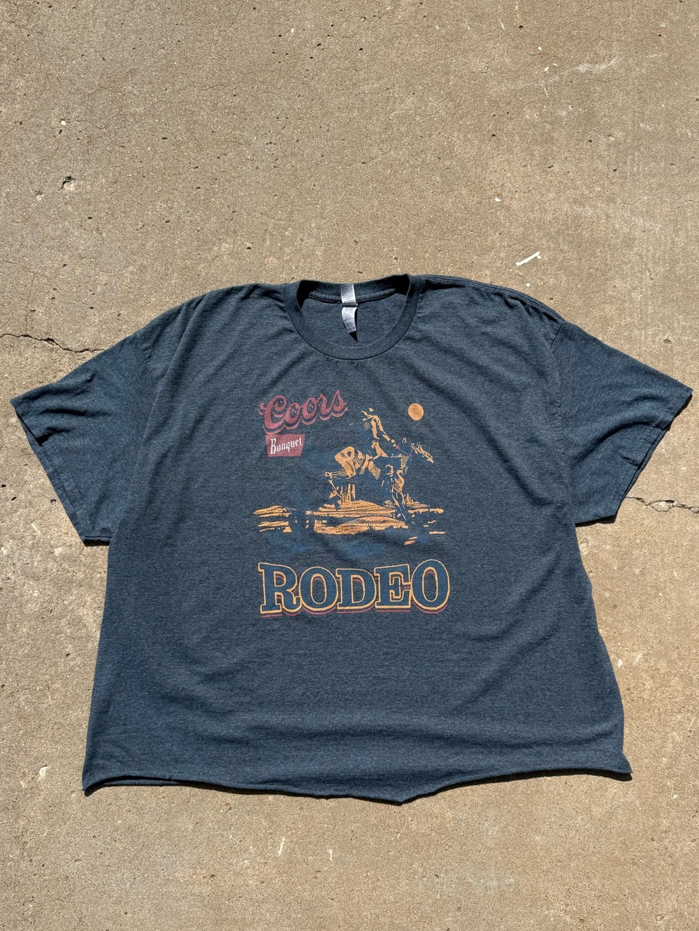 Gildan Dark Heather Blue Coors Rodeo Graphic T-Shirt